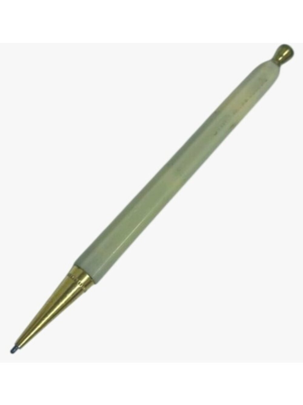 Vintage Stik Magnetic Mechanical Pencil Cream Celluloid & Gold Trim Full Of Penc